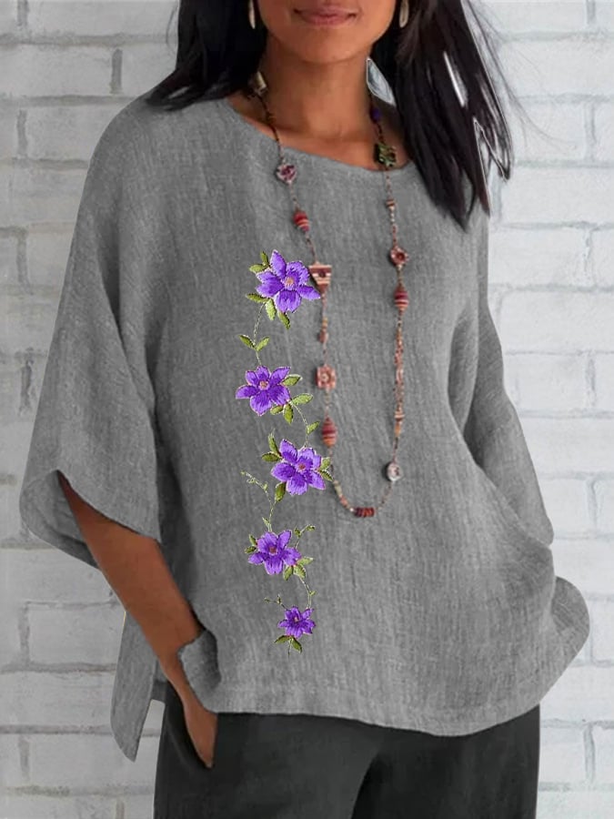 Women's Purple Flower Alzheimer's Awareness Support Shirt