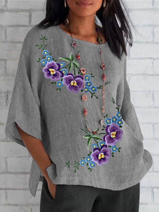 Women's Purple Flower Alzheimer's Awareness Support Shirt