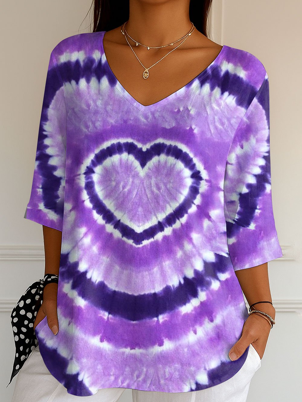 Women's Alzheimer's Purple Tie-Dye Print Shirt