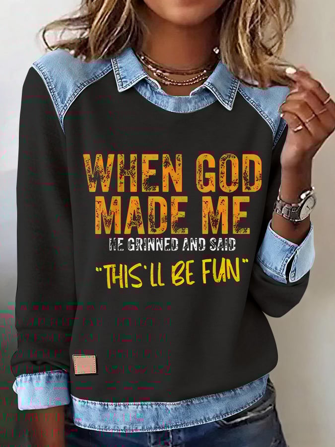 Women'S Casual Faith Print Sweatshirt