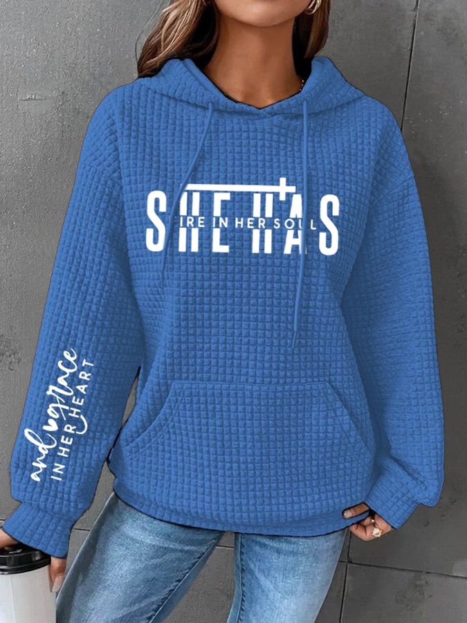 Women's She Has Fire In Her Soul Printed Hoodie Sweatshirt