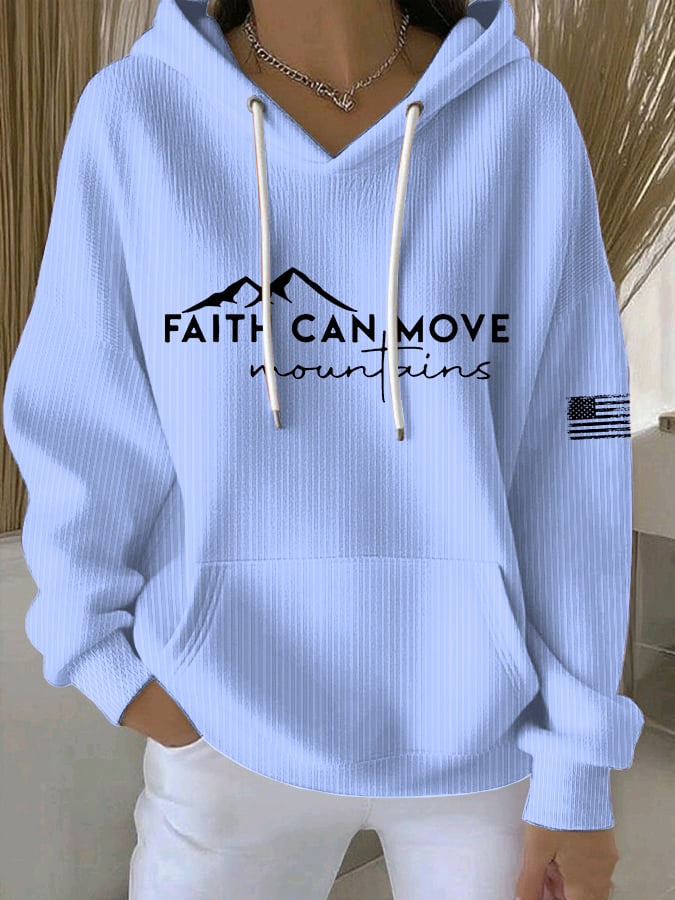 Women's Faith Can Move Mountains Print Casual Sweatshirt