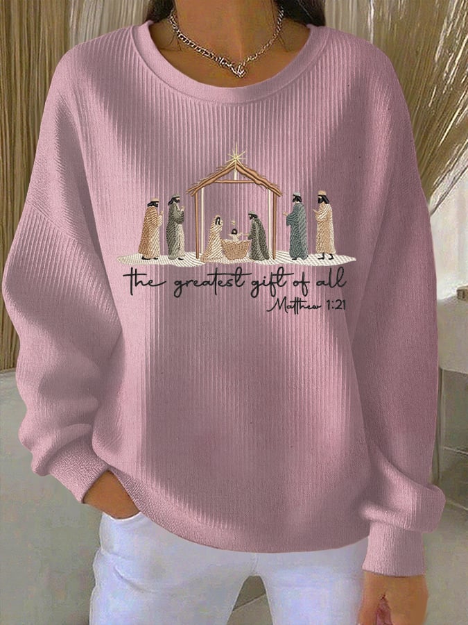Women's The Greatest Gift Of All Print Casual Sweatshirt