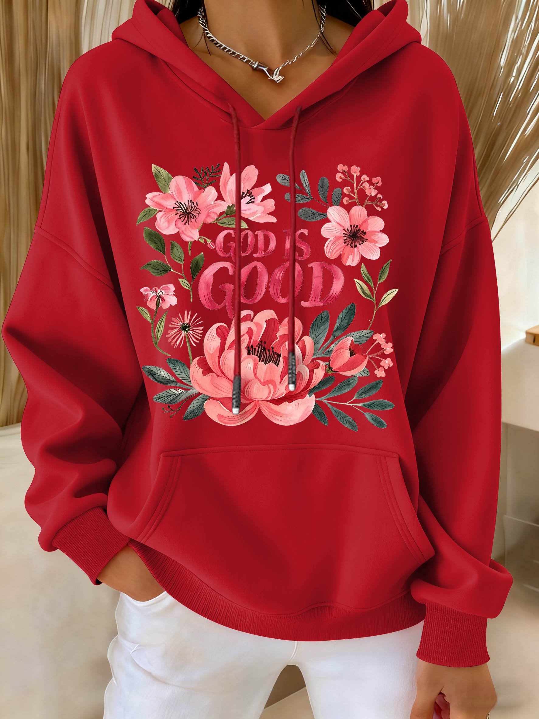 Women's Casual Floral Faith Cotton Sweatshirt