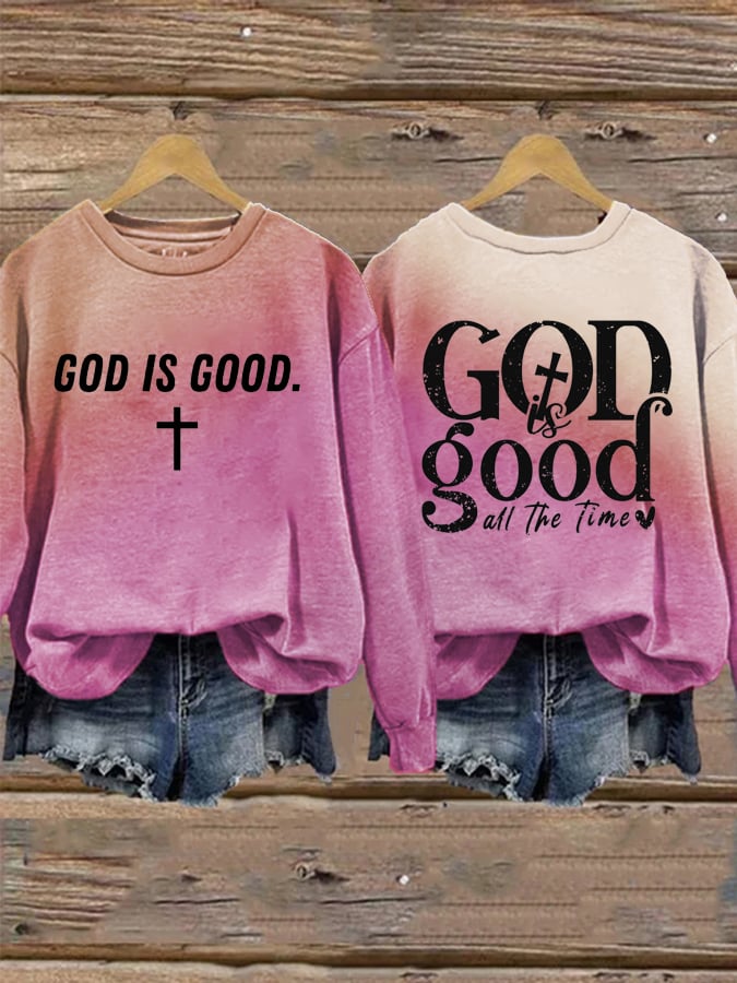 Women's Faith Print Crew Neck Sweatshirt