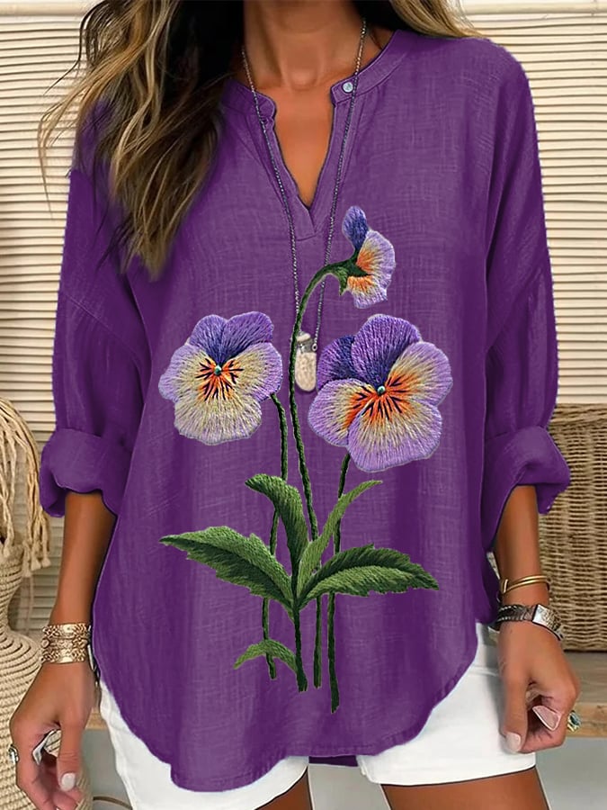 Women's Purple Flower Alzheimer's Awareness Support Shirt