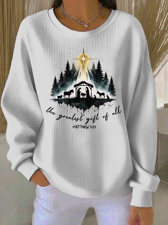 Women's Christmas Faith Print Sweatshirt