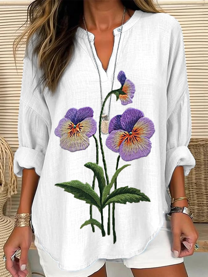 Women's Purple Flower Alzheimer's Awareness Support Shirt