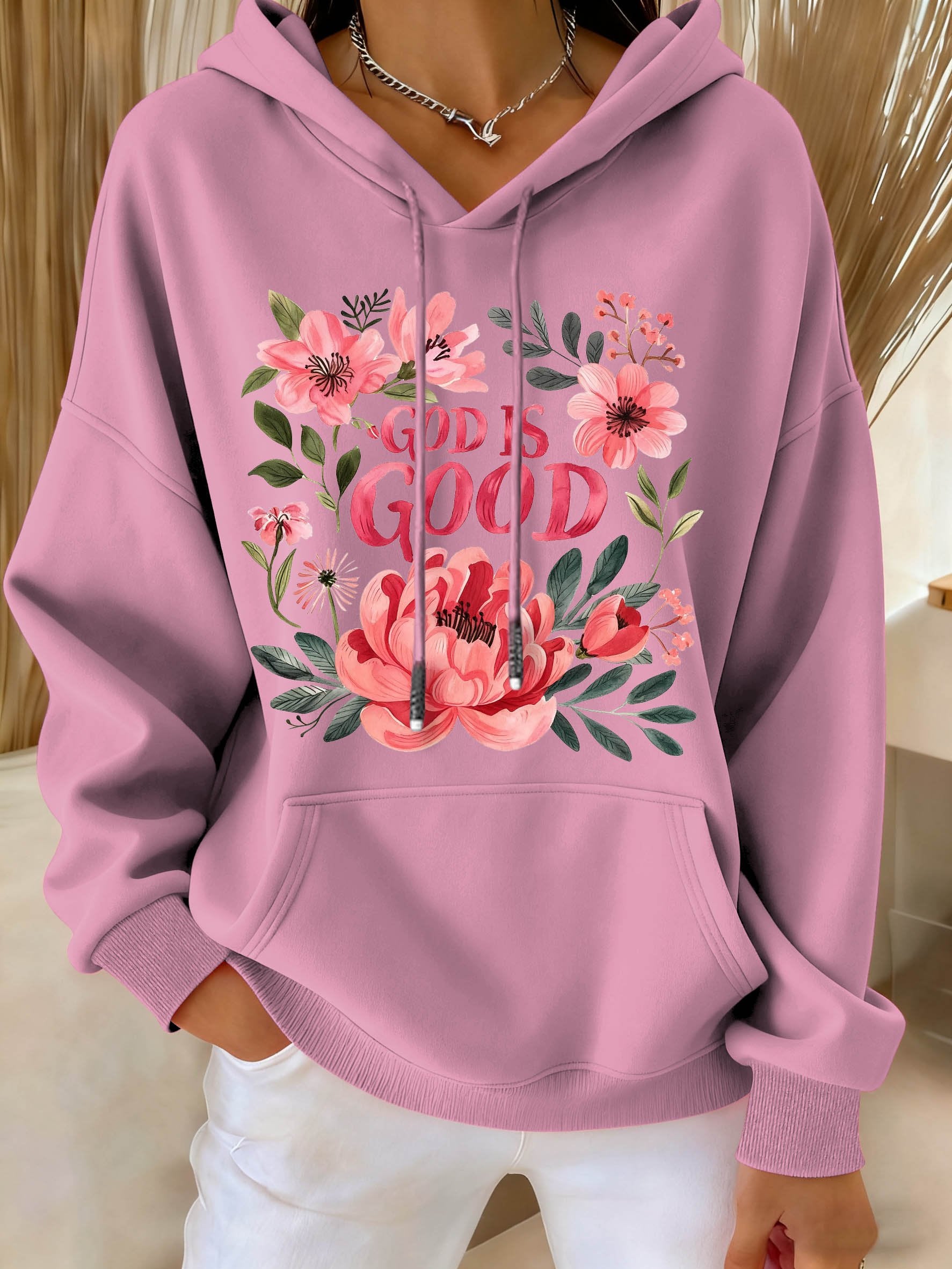Women's Casual Floral Faith Cotton Sweatshirt