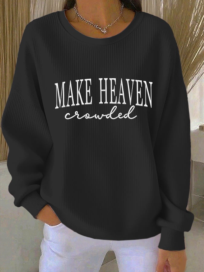Women'S Casual Faith Print Sweatshirt