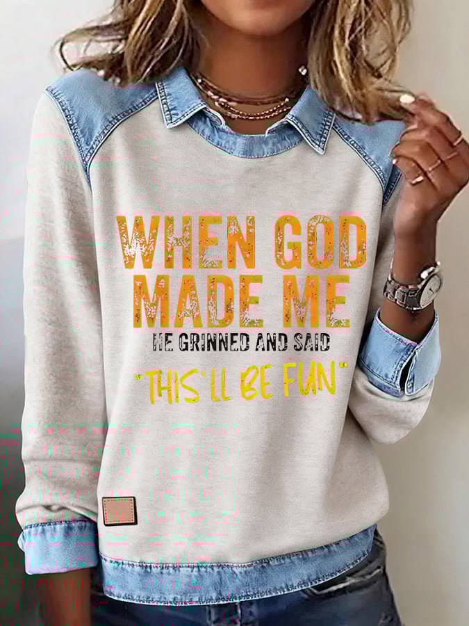 Women'S Casual Faith Print Sweatshirt