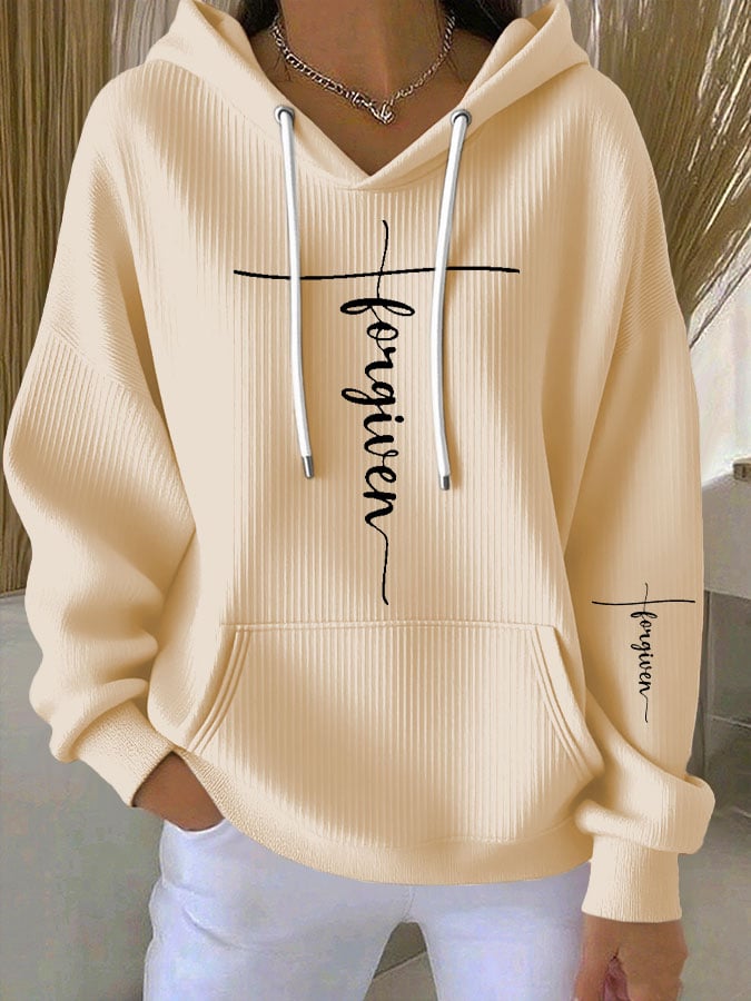 Women's Faith Print Casual Hoodie
