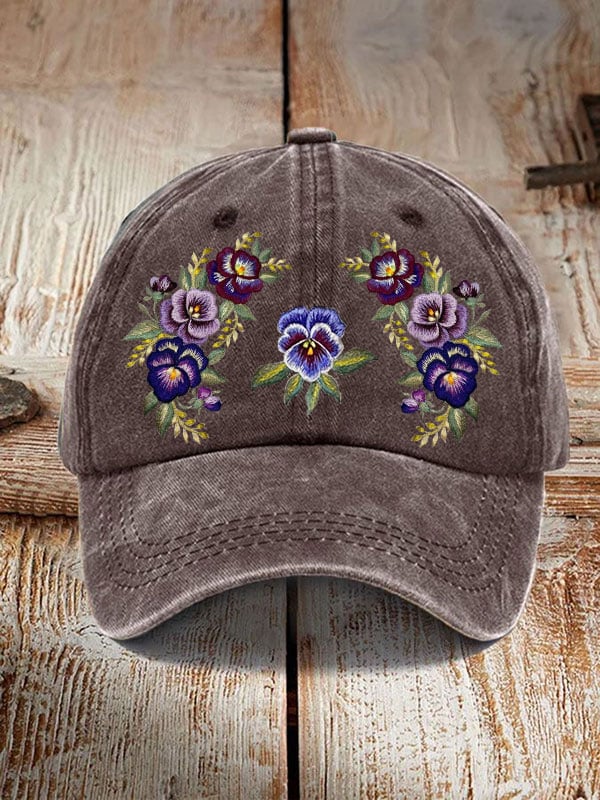 Alzheimer's Purple Floral Retro Hat