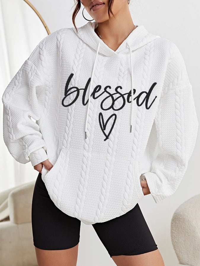 Women's Blessed Casual Cable Hoodie
