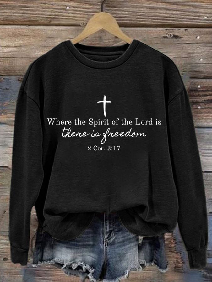 Women's Freedom Printed Crew Neck Sweatshirt
