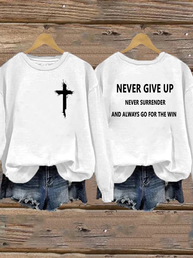 Women'S Casual Faith Print Sweatshirt