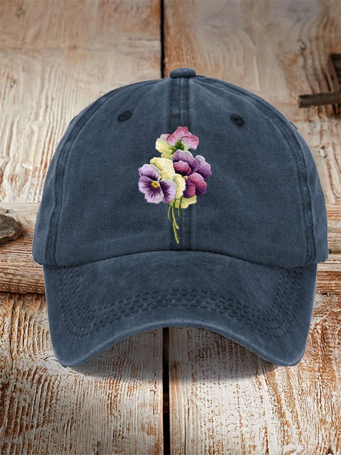 Unisex Distressed Washed Cotton Alzheimer's Awareness Printed Hat