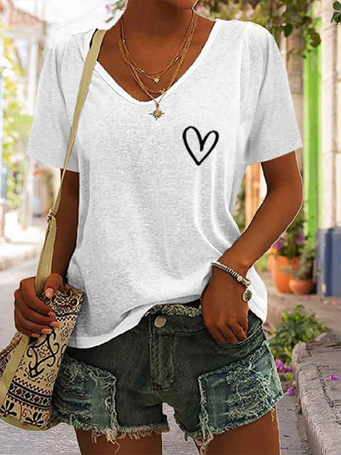 Women's Faith Dear Person Behind Me Cross Print V Neck T-Shirt