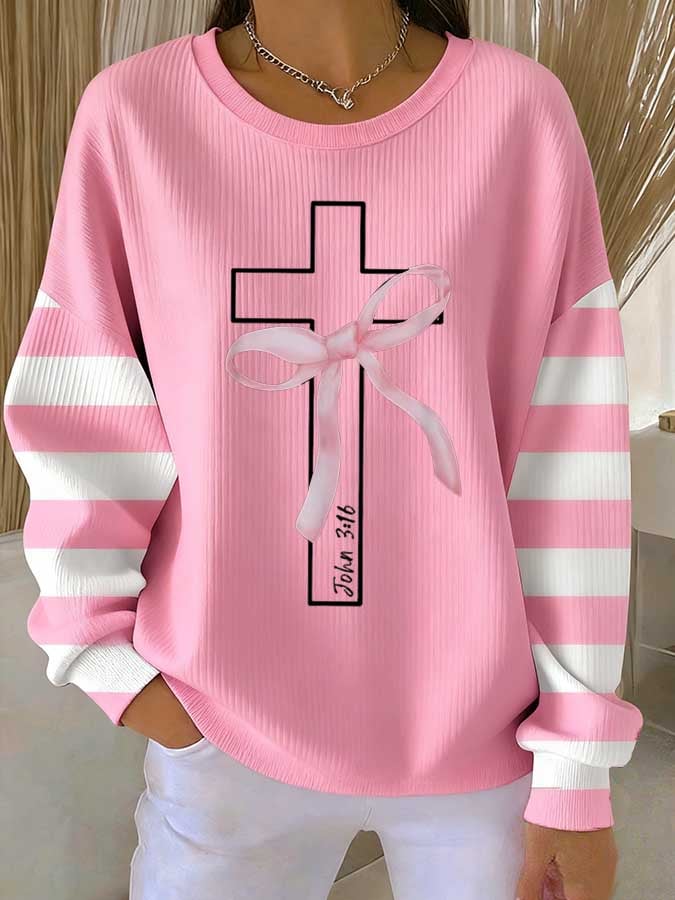 Women's Casual God Check Knit Top