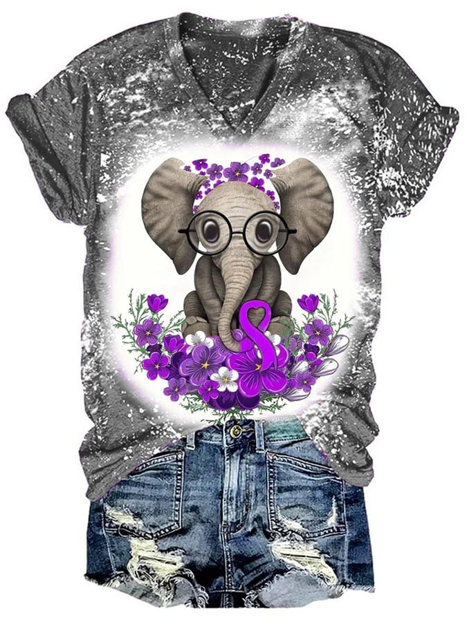 Alzheimer's Disease Ladies Print T-Shirt