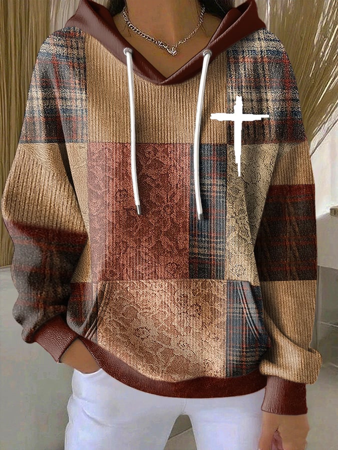 Women's Breast Cancer Awareness Print Faith Hoodie