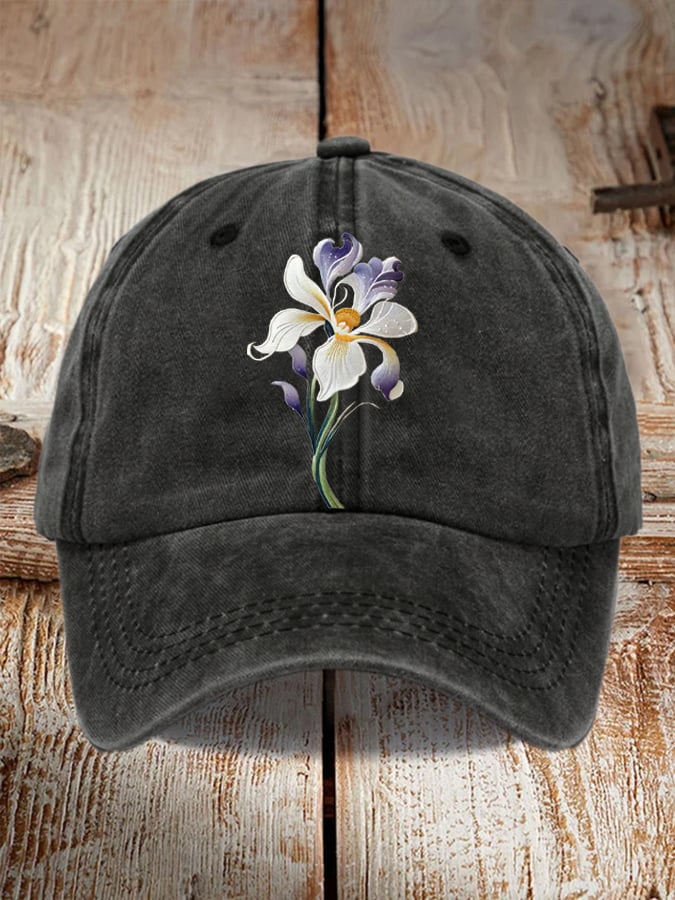 Unisex Distressed Washed Cotton Alzheimer's Awareness Printed Hat