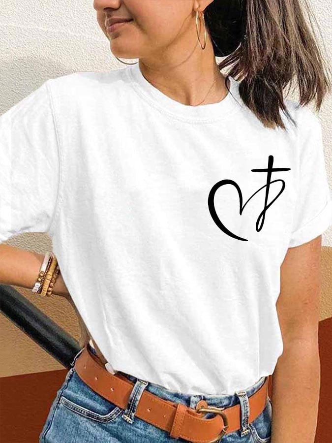 Women's Jesus has my back printed casual T-shirt