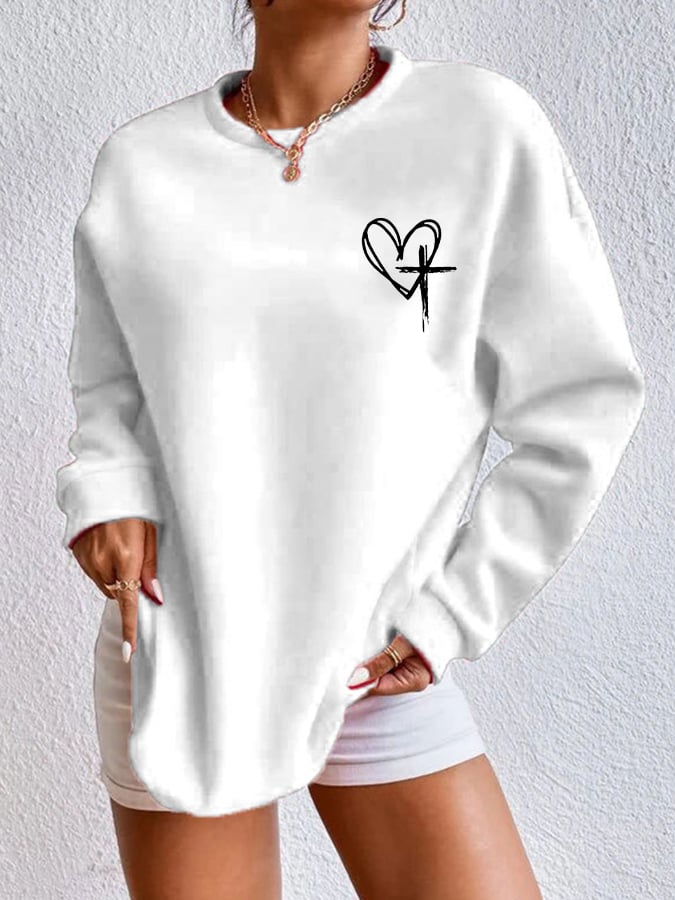 Women's Love Like Jesus Jesus Has My Back Casual Sweatshirt