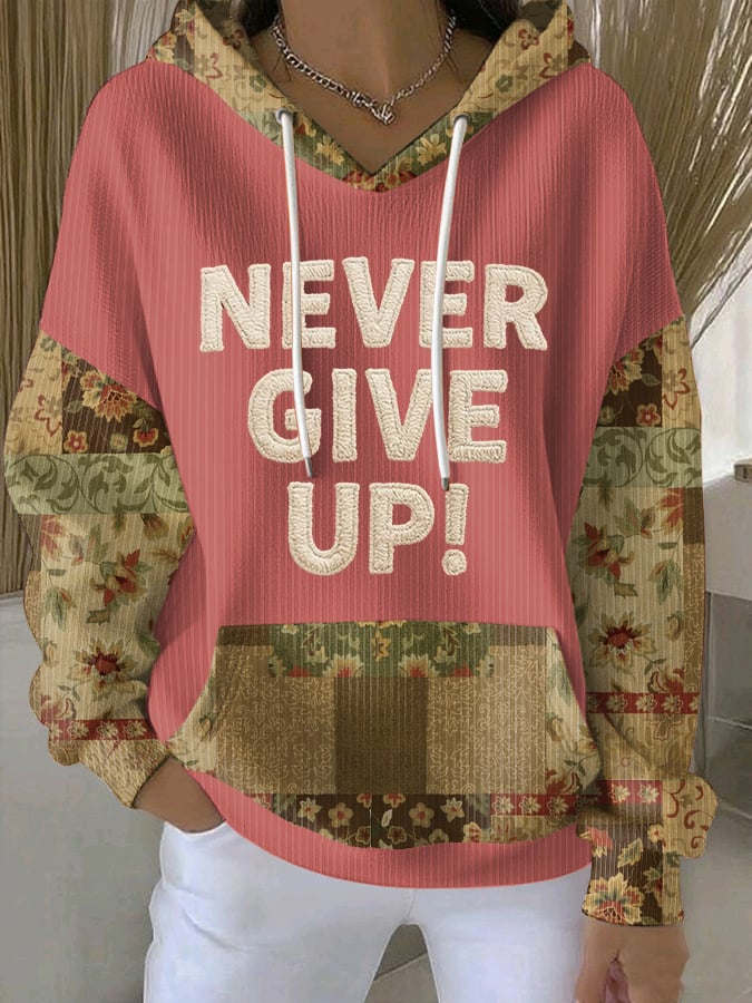 Women's Never Give Up Faith Print Sweatshirt