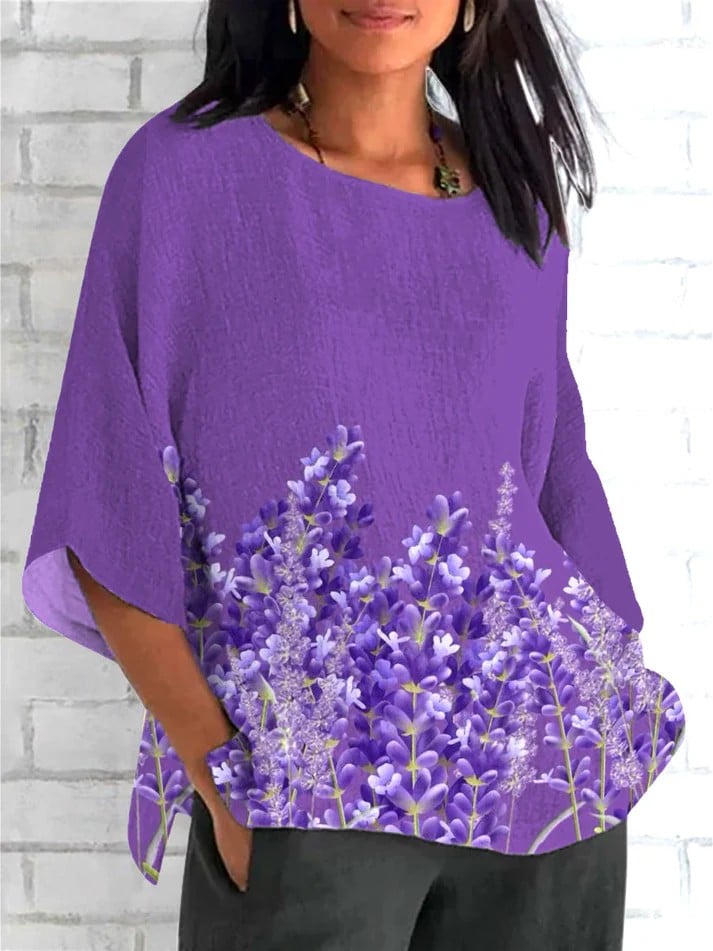 Women's Purple Flower Alzheimer's Awareness Support Shirt