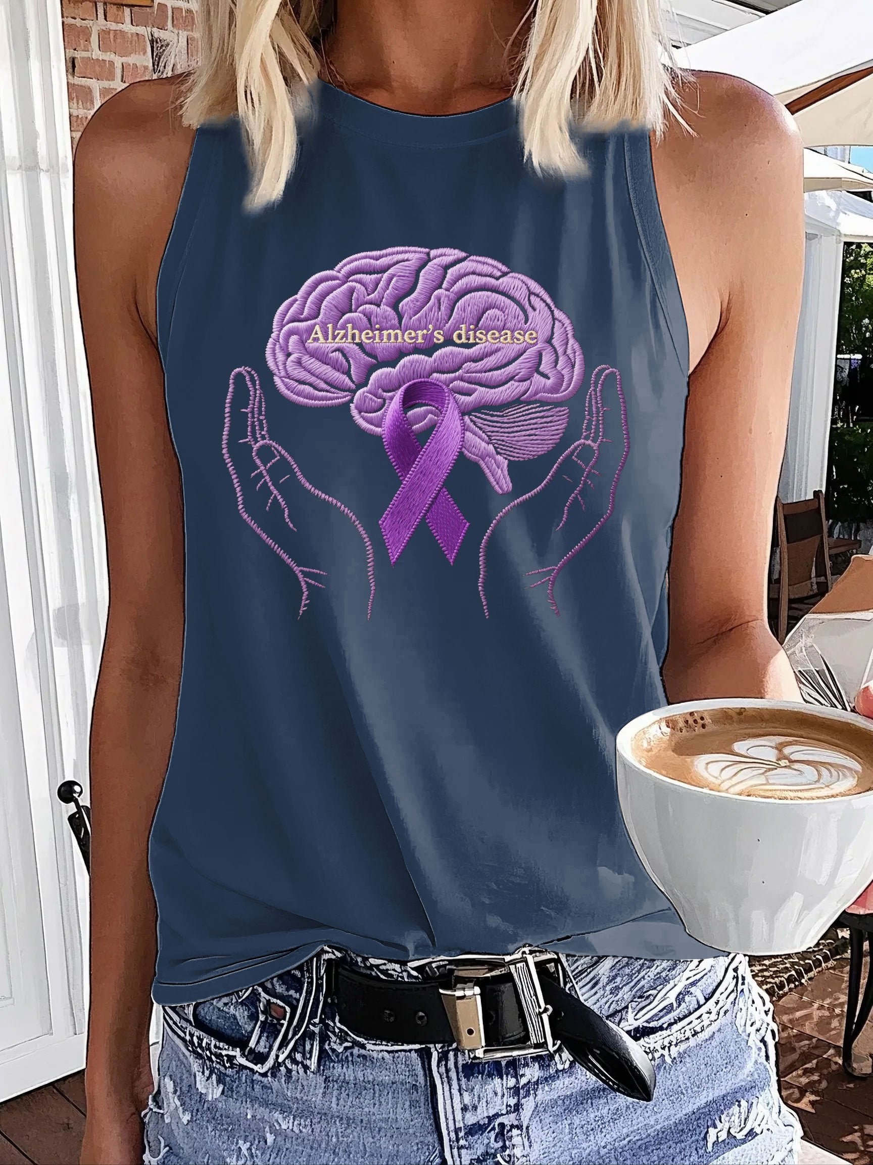 Women's Alzheimer's Knitted Print Vest