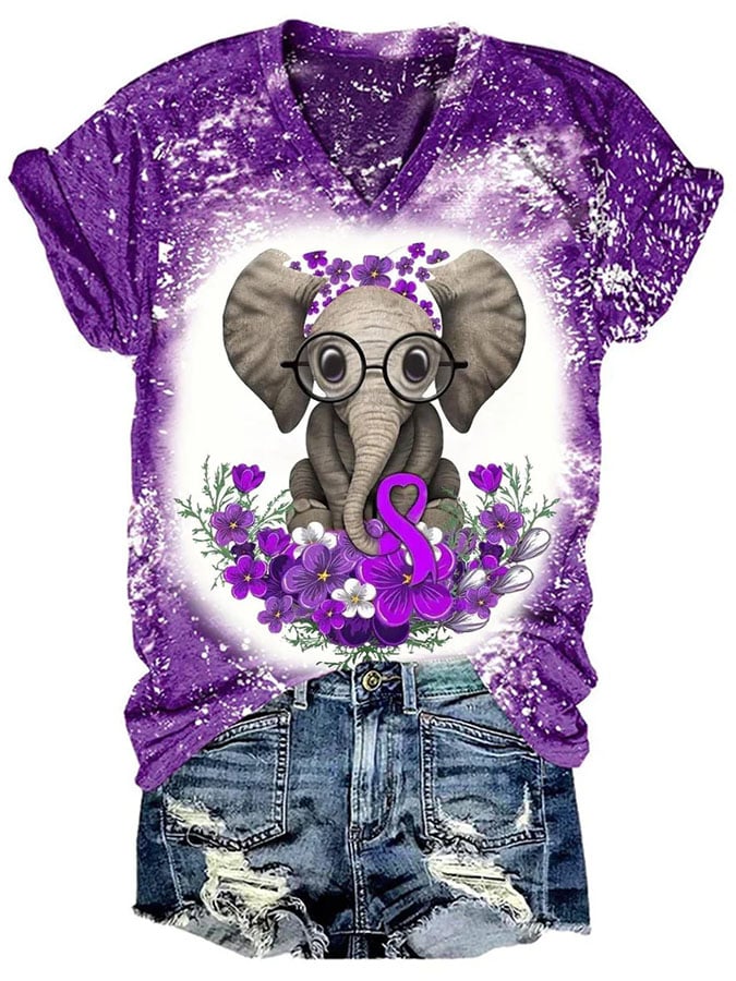 Alzheimer's Disease Ladies Print T-Shirt