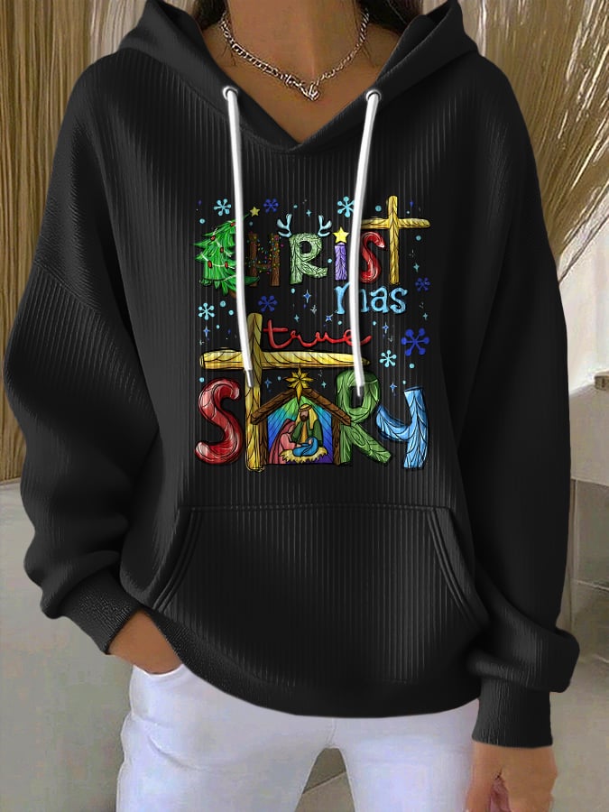 Women'S Casual Christmas "Birthday of Jesus" Print Sweatshirt
