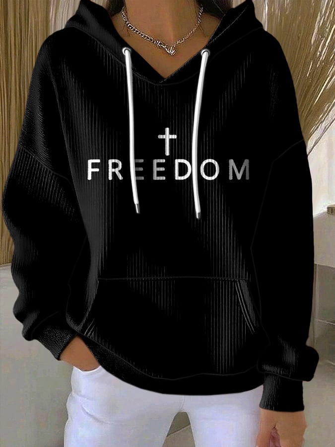 Women's Faith Print Casual Hoodie