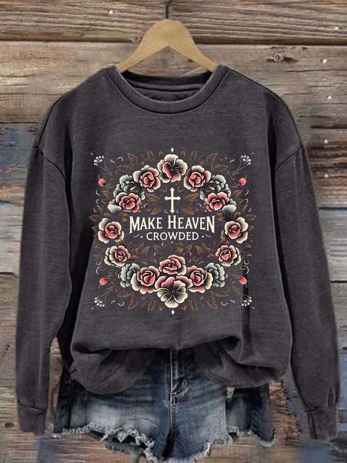 Women'S Casual Faith Print Sweatshirt