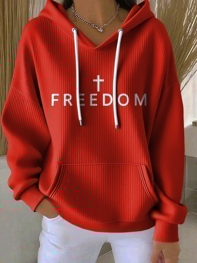 Women's Faith Print Casual Hoodie