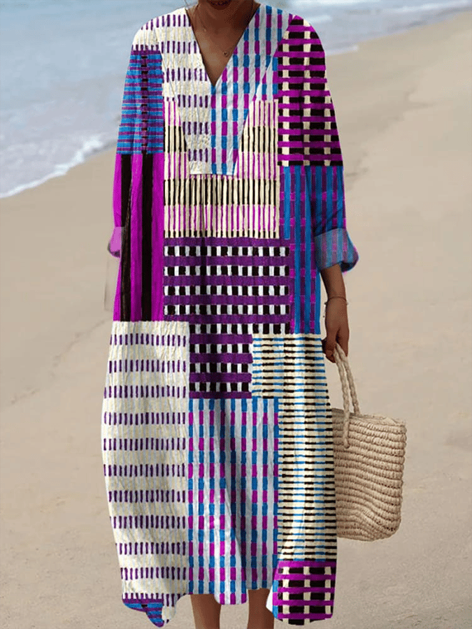 Women's Alzheimer's Awareness Plaid Print Dress