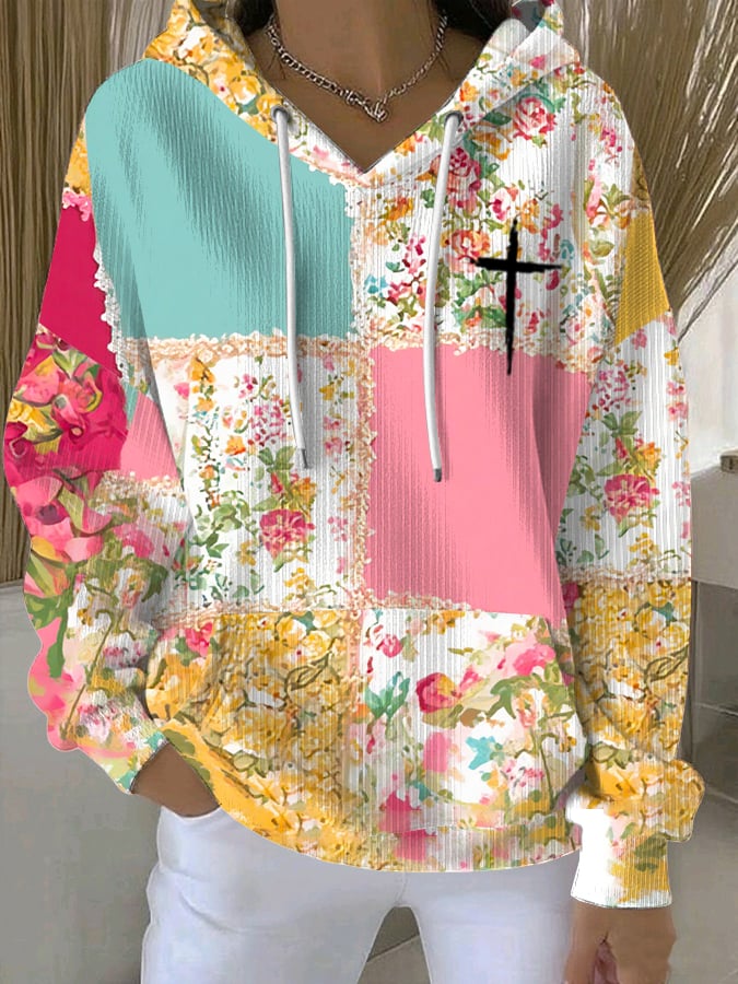 Women's Breast Cancer Faith Print Sweatshirt