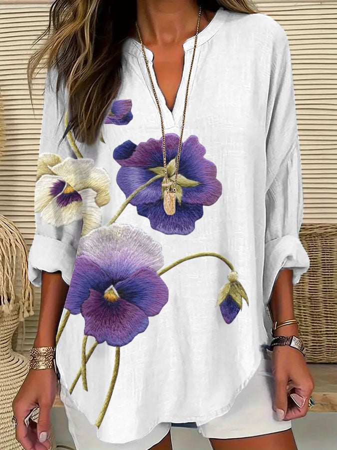 Women's Purple Flower Alzheimer's Awareness Support Shirt