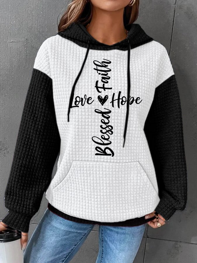 Women's Love Jesus Faith Cross Print Casual Sweatshirt