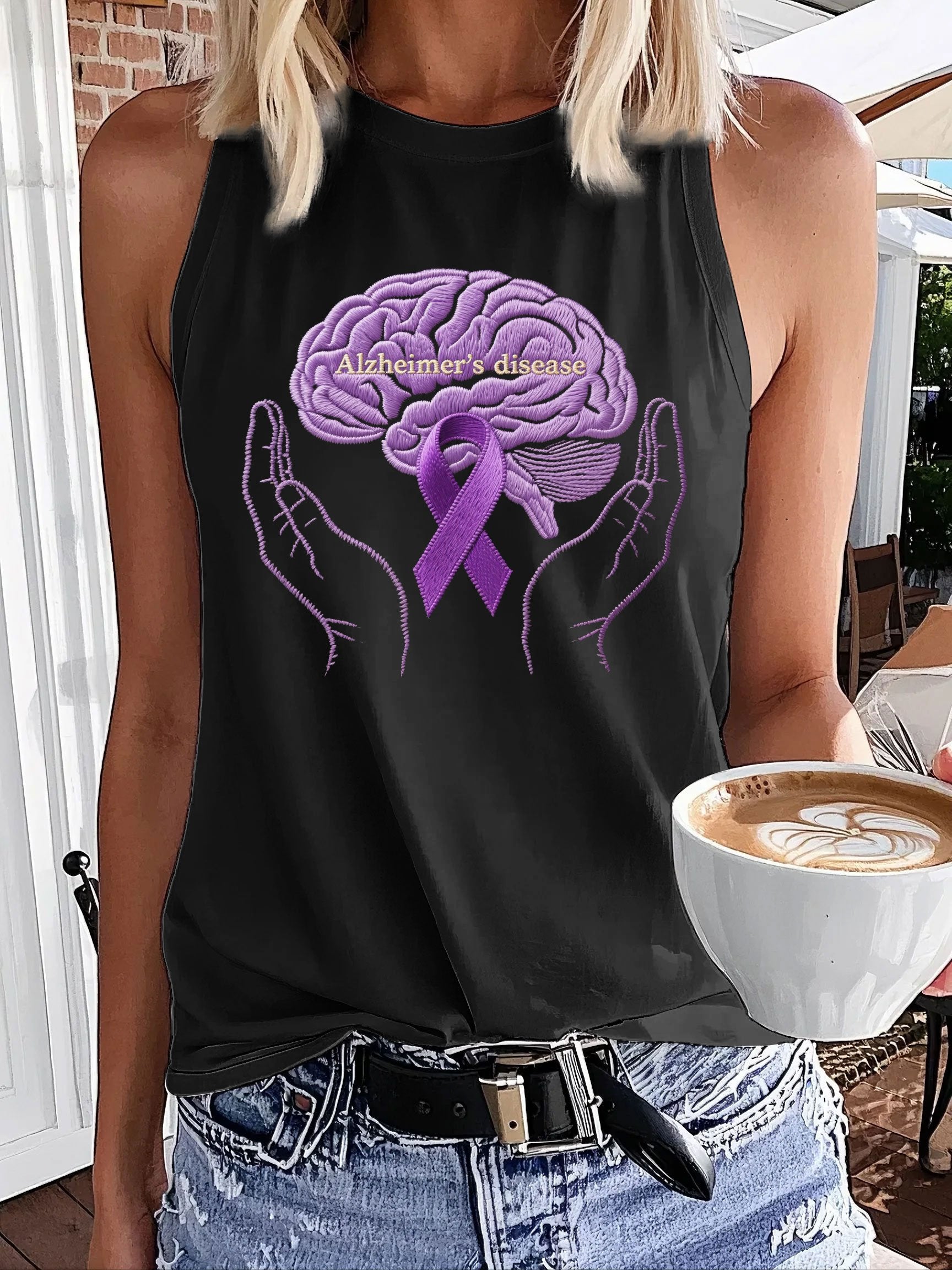 Women's Alzheimer's Knitted Print Vest