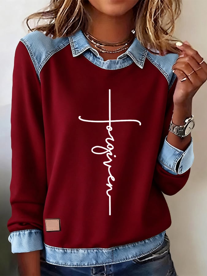 Women's Forgiveness Faith Print Sweatshirt
