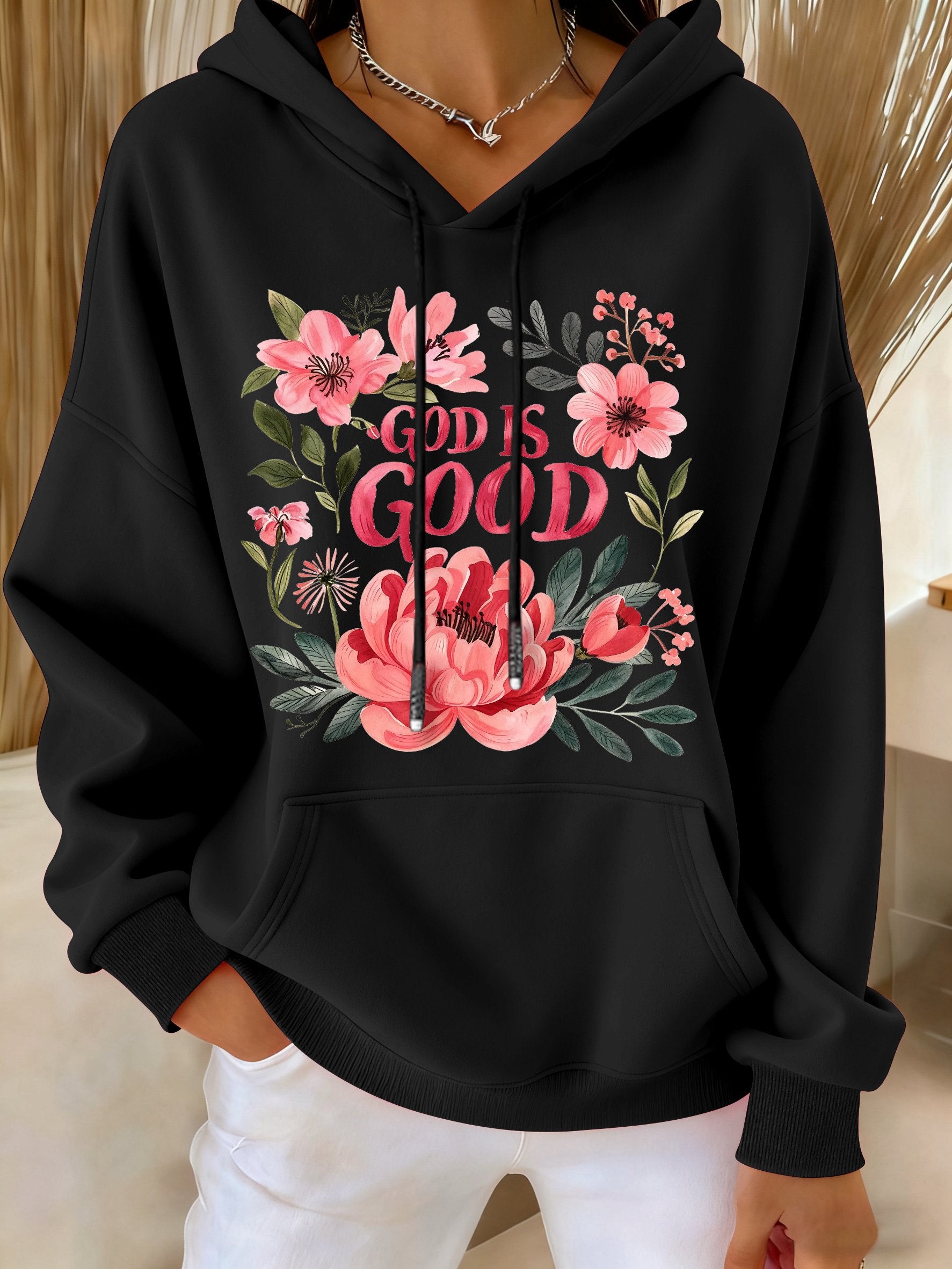Women's Casual Floral Faith Cotton Sweatshirt