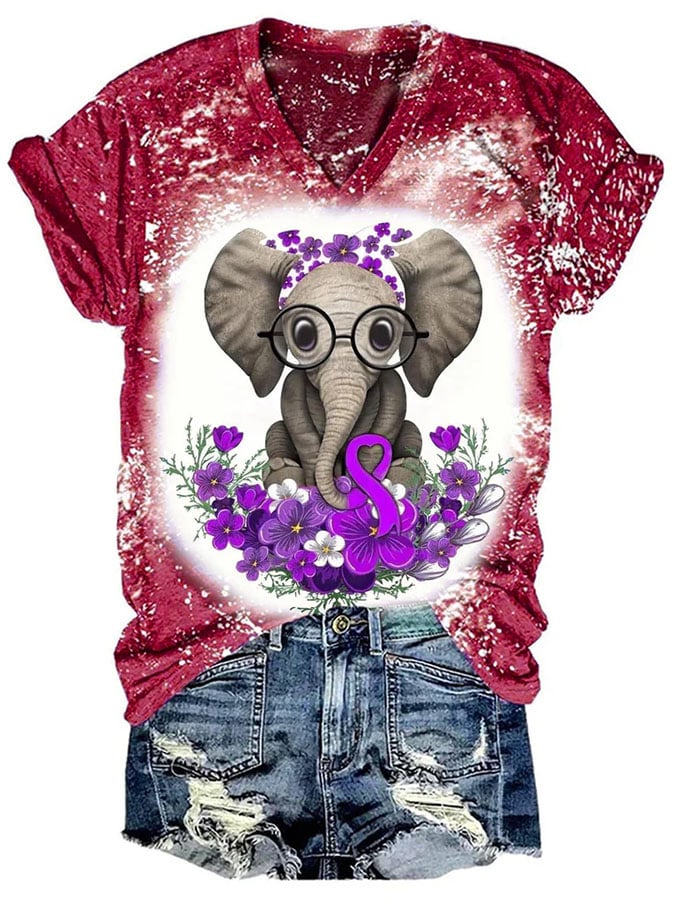 Alzheimer's Disease Ladies Print T-Shirt
