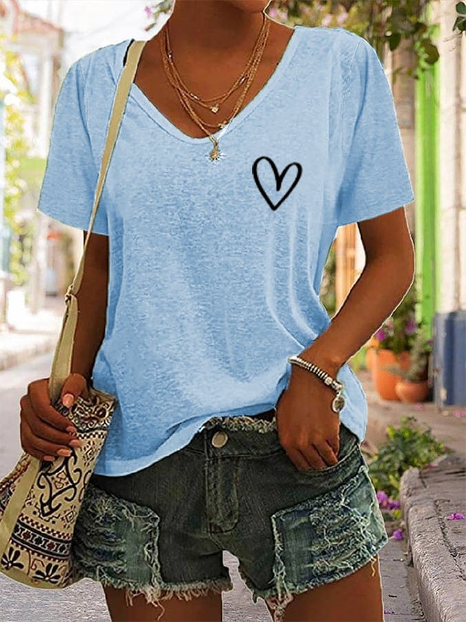 Women's Faith Dear Person Behind Me Cross Print V Neck T-Shirt