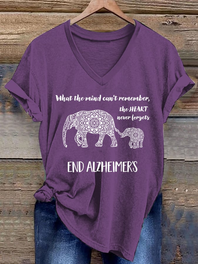 Women's Alzheimer's Awareness Print T-Shirt