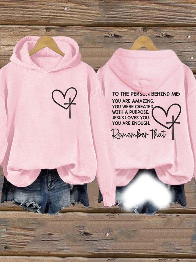 Women's Dear Person Behind Me Christian Print Casual Hoodie