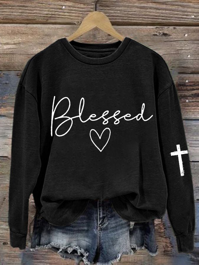 Women's Blessed Print Sweatshirt
