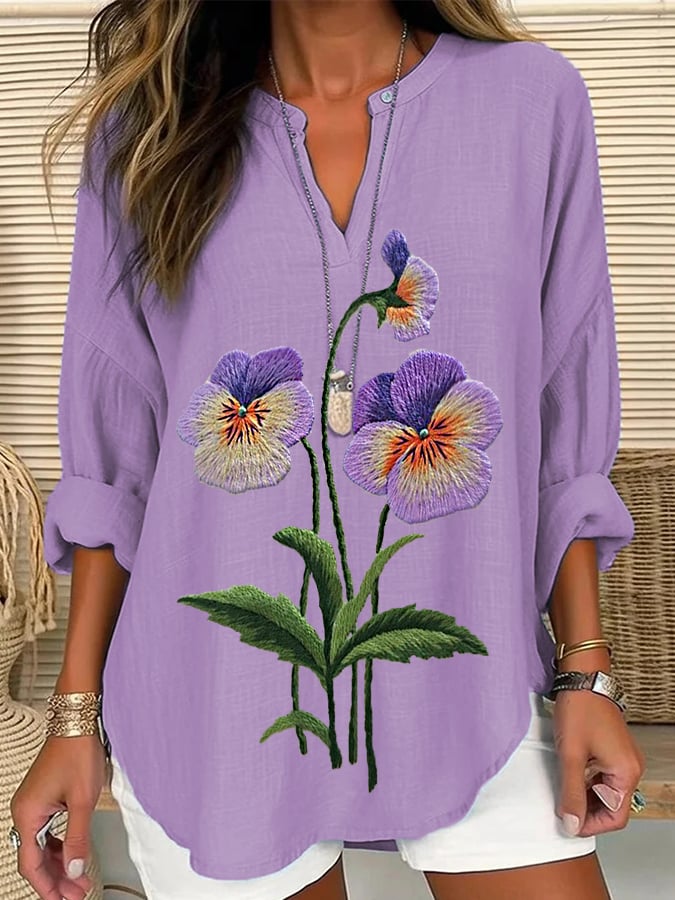 Women's Purple Flower Alzheimer's Awareness Support Shirt