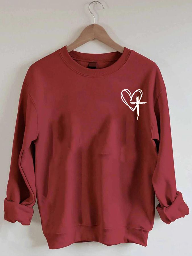 Women's Love Like Jesus Jesus Has My Back Print Sweatshirt